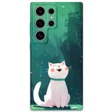 Gramaphone Galaxy S22 Ultra ile Uyumlu Kedi Desenli Telefon Kılıfı + Ekran Koruyucu - 5781