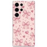 Gramaphone Galaxy S22 Ultra ile Uyumlu Kurdele Desenli Telefon Kılıfı + Ekran Koruyucu - 5802