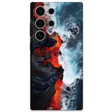 Gramaphone Galaxy S22 Ultra ile Uyumlu Mermer Desenli Telefon Kılıfı + Ekran Koruyucu - 5811