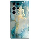 Gramaphone Galaxy S22 Ultra ile Uyumlu Mermer Desenli Telefon Kılıfı + Ekran Koruyucu - 5814