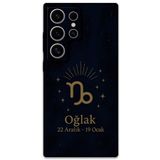 Gramaphone Galaxy S22 Ultra ile Uyumlu Oğlak Burcu Desenli Telefon Kılıfı + Ekran Koruyucu - 5777