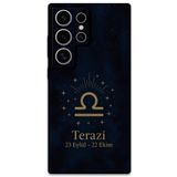 Gramaphone Galaxy S22 Ultra ile Uyumlu Terazi Burcu Desenli Telefon Kılıfı + Ekran Koruyucu - 5774