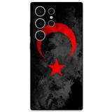 Gramaphone Galaxy S22 Ultra ile Uyumlu Türk Bayrağı Desenli Telefon Kılıfı + Ekran Koruyucu - 5852