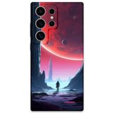 Gramaphone Galaxy S22 Ultra ile Uyumlu Uzay Desenli Telefon Kılıfı + Ekran Koruyucu - 5860