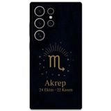 Gramaphone Galaxy S22 Ultra Uyumlu Akrep Burcu Desenli Telefon Kılıfı + Ekran Koruyucu - 5775
