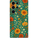 Gramaphone Galaxy S22 Ultra Uyumlu Çiçek Desenli Telefon Kılıfı + Ekran Koruyucu - 5786