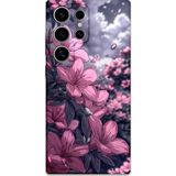 Gramaphone Galaxy S22 Ultra Uyumlu Çiçek Desenli Telefon Kılıfı + Ekran Koruyucu - 5796
