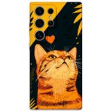 Gramaphone Galaxy S22 Ultra Uyumlu Kedi Desenli Telefon Kılıfı + Ekran Koruyucu - 5783