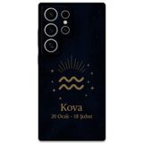 Gramaphone Galaxy S22 Ultra Uyumlu Kova Burcu Desenli Telefon Kılıfı + Ekran Koruyucu - 5778