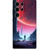 Gramaphone Galaxy S22 Ultra Uyumlu Uzay Desenli Telefon Kılıfı + Ekran Koruyucu - 5860