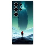 Gramaphone Galaxy S22 Ultra Uyumlu Uzay Desenli Telefon Kılıfı + Ekran Koruyucu - 5864