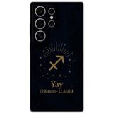 Gramaphone Galaxy S22 Ultra Uyumlu Yay Burcu Desenli Telefon Kılıfı + Ekran Koruyucu - 5776