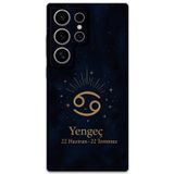 Gramaphone Galaxy S22 Ultra Uyumlu Yengeç Burcu Desenli Telefon Kılıfı + Ekran Koruyucu - 5771
