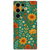 Gramaphone Galaxy S23 Ultra ile Uyumlu Çiçek Desenli Telefon Kılıfı + Ekran Koruyucu - 5786