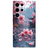 Gramaphone Galaxy S23 Ultra ile Uyumlu Çiçek Desenli Telefon Kılıfı + Ekran Koruyucu - 5794