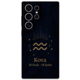 Gramaphone Galaxy S23 Ultra ile Uyumlu Kova Burcu Desenli Telefon Kılıfı + Ekran Koruyucu - 5778