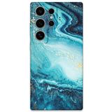 Gramaphone Galaxy S23 Ultra ile Uyumlu Mermer Desenli Telefon Kılıfı + Ekran Koruyucu - 5818