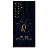 Gramaphone Galaxy S23 Ultra Uyumlu Aslan Burcu Desenli Telefon Kılıfı + Ekran Koruyucu - 5772