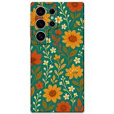 Gramaphone Galaxy S23 Ultra Uyumlu Çiçek Desenli Telefon Kılıfı + Ekran Koruyucu - 5786