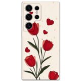 Gramaphone Galaxy S23 Ultra Uyumlu Çiçek Desenli Telefon Kılıfı + Ekran Koruyucu - 5789