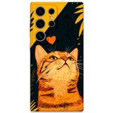 Gramaphone Galaxy S23 Ultra Uyumlu Kedi Desenli Telefon Kılıfı + Ekran Koruyucu - 5783