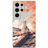 Gramaphone Galaxy S23 Ultra Uyumlu Kedi Desenli Telefon Kılıfı + Ekran Koruyucu - 5784