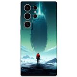 Gramaphone Galaxy S23 Ultra Uyumlu Uzay Desenli Telefon Kılıfı + Ekran Koruyucu - 5864