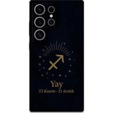 Gramaphone Galaxy S23 Ultra Uyumlu Yay Burcu Desenli Telefon Kılıfı + Ekran Koruyucu - 5776