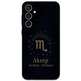 Gramaphone Galaxy S24 Plus ile Uyumlu Akrep Burcu Desenli Telefon Kılıfı + Ekran Koruyucu - 5775