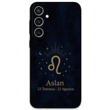 Gramaphone Galaxy S24 Plus ile Uyumlu Aslan Burcu Desenli Telefon Kılıfı + Ekran Koruyucu - 5772