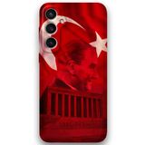Gramaphone Galaxy S24 Plus ile Uyumlu Atatürk Desenli Telefon Kılıfı + Ekran Koruyucu - 5848