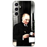 Gramaphone Galaxy S24 Plus ile Uyumlu Atatürk Desenli Telefon Kılıfı + Ekran Koruyucu - 5850