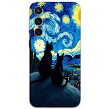 Gramaphone Galaxy S24 Plus ile Uyumlu Kedi Desenli Telefon Kılıfı + Ekran Koruyucu - 5782