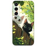 Gramaphone Galaxy S24 Plus ile Uyumlu Kedi Desenli Telefon Kılıfı + Ekran Koruyucu - 5785
