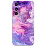 Gramaphone Galaxy S24 Plus ile Uyumlu Mermer Desenli Telefon Kılıfı + Ekran Koruyucu - 5813