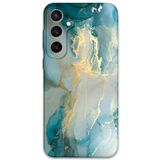 Gramaphone Galaxy S24 Plus ile Uyumlu Mermer Desenli Telefon Kılıfı + Ekran Koruyucu - 5814