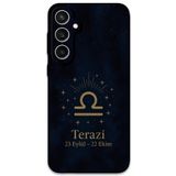 Gramaphone Galaxy S24 Plus ile Uyumlu Terazi Burcu Desenli Telefon Kılıfı + Ekran Koruyucu - 5774