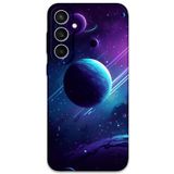 Gramaphone Galaxy S24 Plus ile Uyumlu Uzay Desenli Telefon Kılıfı + Ekran Koruyucu - 5866