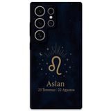 Gramaphone Galaxy S24 Ultra ile Uyumlu Aslan Burcu Desenli Telefon Kılıfı + Ekran Koruyucu - 5772