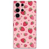 Gramaphone Galaxy S24 Ultra ile Uyumlu Çilek Desenli Telefon Kılıfı + Ekran Koruyucu - 5804