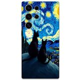 Gramaphone Galaxy S24 Ultra ile Uyumlu Kedi Desenli Telefon Kılıfı + Ekran Koruyucu - 5782