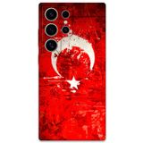 Gramaphone Galaxy S24 Ultra ile Uyumlu Türk Bayrağı Desenli Telefon Kılıfı + Ekran Koruyucu - 5847