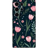 Gramaphone Galaxy S24 Ultra Uyumlu Çiçek Desenli Telefon Kılıfı + Ekran Koruyucu - 5788