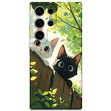 Gramaphone Galaxy S24 Ultra Uyumlu Kedi Desenli Telefon Kılıfı + Ekran Koruyucu - 5785