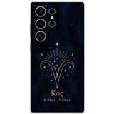 Gramaphone Galaxy S24 Ultra Uyumlu Koç Burcu Desenli Telefon Kılıfı + Ekran Koruyucu - 5768