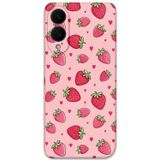 Gramaphone Galaxy S25 Edge Uyumlu Çilek Desenli Telefon Kılıfı + Ekran Koruyucu - 5804