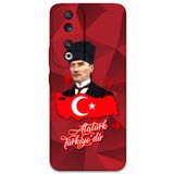 Gramaphone Huawei Honor 90 ile Uyumlu Atatürk Desenli Telefon Kılıfı + Ekran Koruyucu - 5851