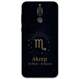 Gramaphone Huawei Mate 10 Lite ile Uyumlu Akrep Burcu Desenli Telefon Kılıfı + Ekran Koruyucu - 5775