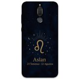 Gramaphone Huawei Mate 10 Lite ile Uyumlu Aslan Burcu Desenli Telefon Kılıfı + Ekran Koruyucu - 5772