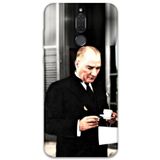 Gramaphone Huawei Mate 10 Lite ile Uyumlu Atatürk Desenli Telefon Kılıfı + Ekran Koruyucu - 5850